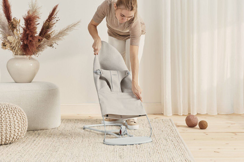 BABYBJORN - Bouncer Bliss - Light grey frame, 3D Jersey, Light beige