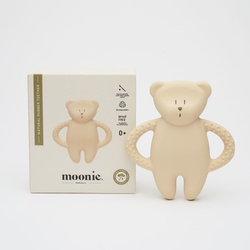 MOONIE - natural rubber bear teether, sand