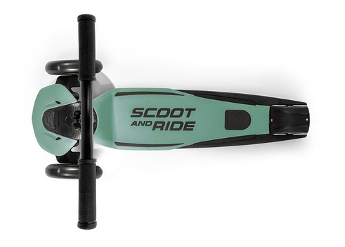 SCOOTANDRIDE - Highwaykick 5 LED - Folding scooter with light-up wheels 5+ Forest