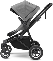 Thule Sleek + Bassinet + Main Seat - Grey Melange on Black 