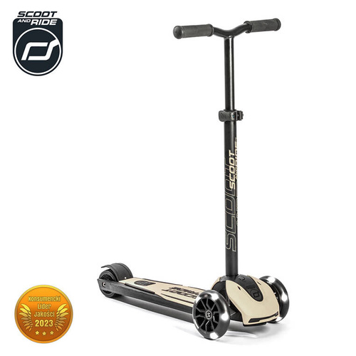 SCOOTANDRIDE - Highwaykick 5 LED - Folding scooter with light-up wheels 5+ Ash