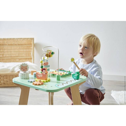 Janod - Multifunctional wooden educational table Meadow 12 m +