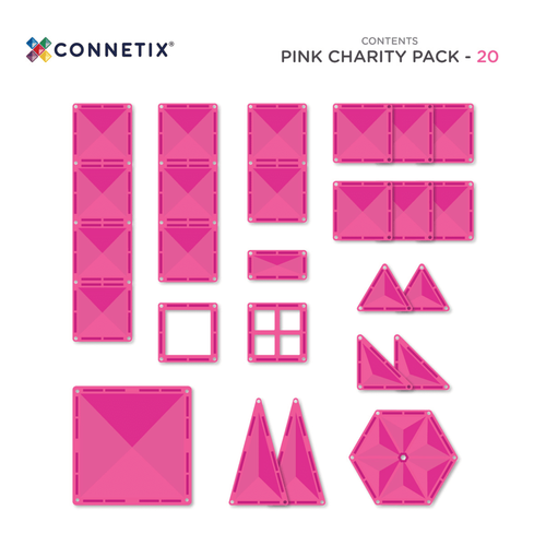Charity Pack Teal 20 pc Pink