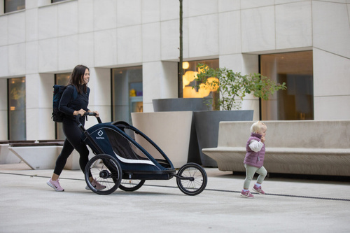 Hamax - Bike trailer for kids  BREEZE ONE + Jogger wheel - Navy/cream