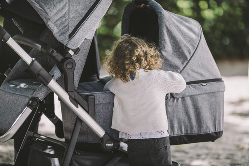 Thule Sleek + Bassinet + Main Seat - Grey Melange on Black