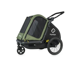 Bicycle trailer for a dog - Hamax Pluto M 35 kg - Green / Black