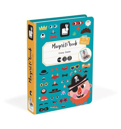 Janod - Magnetic puzzle Funny faces Boy Magnetibook collection 2018
