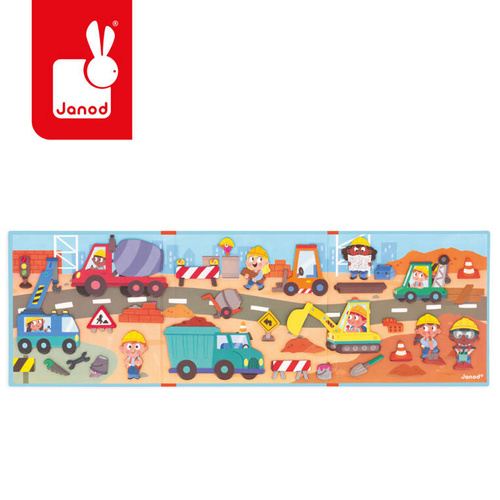 Janod - Magnetic puzzle Construction site Magneti'stories 3+