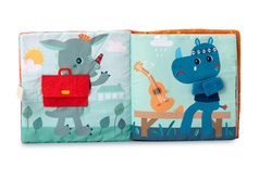 LILLIPUTIENS Miękka książeczka aktywizująca z mini-komforterem „Stella i jej przytulanka” 12 m+