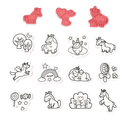 Janod - Creative set Stamps Unicorn 3+