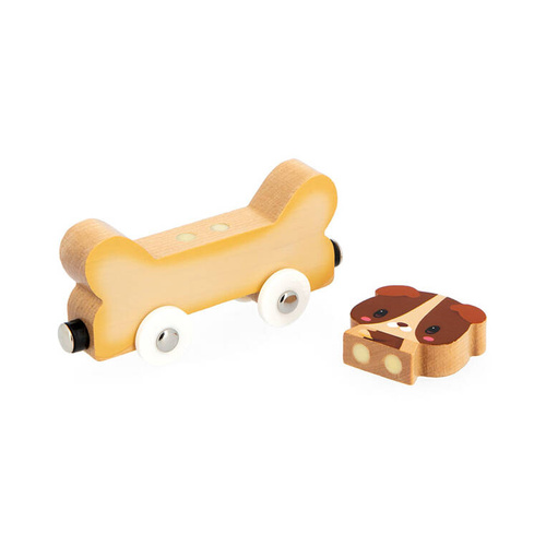 Janod - Magnetic wooden vehicles with pets Farma 18 m+
