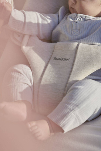 BABYBJORN - Bouncer Bliss - Light grey frame, 3D Jersey, Light beige + Toy Googly Eyes Pastels