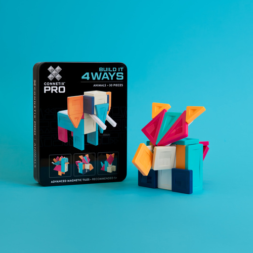CONNETIX – Magnetic Tiles PRO Build It 4 Ways Animals Pack - 30 pieces
