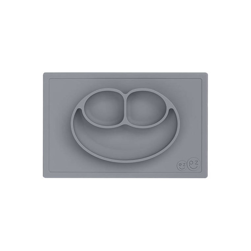 EZPZ - Silicone plate with Happy Mat 2in1 washer, gray