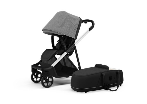 Thule Shine Grey Melange on Aluminum + carry cot - SET