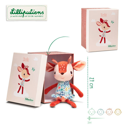 LILLIPUTIENS - Cuddly plush Stella the fawn in gift box ECO 3m+