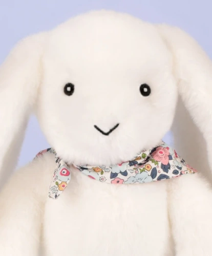 DOUDOU – Lapin Fleurette plush rabbit by Doudou et Compagnie, 25 cm, white