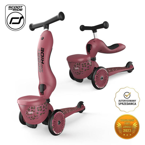 SCOOTANDRIDE - Highwaykick 1 Lifestyle 2in1 Ride-on and scooter with lockable storage 1-5 years Wildcat