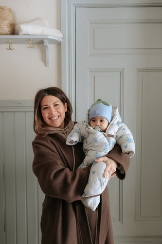 ELODIE DETAILS - winter hat, Furry Knit Beanie, Blueberry Bliss, 1-2yr