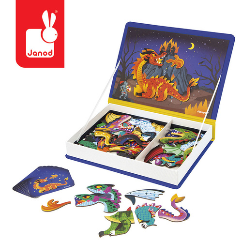 Janod - Magnetyczna układanka Dragon Magnetibook 3-8 lat