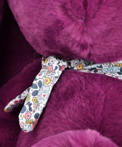 DOUDOU – Lapin Fleurette plush rabbit by Doudou et Compagnie, 70 cm, plum