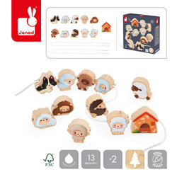 Janod - Threading machine with wooden sheep Farma 2+