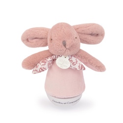 DOUDOU - musical night light Lapin Doudou Culbuto, Doudou et Compagnie, 16 cm, pink