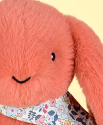 DOUDOU – Lapin Fleurette plush rabbit by Doudou et Compagnie, 35 cm, terracotta