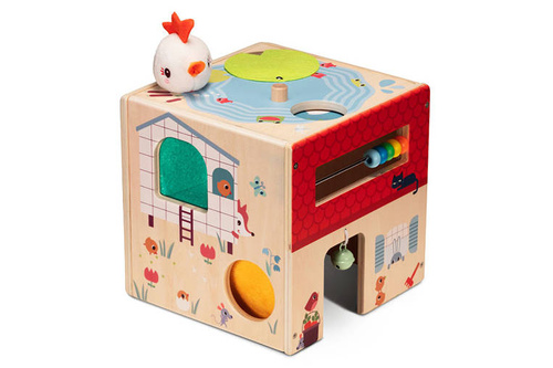 LILLIPUTIENS -Wooden activity cube - Farm 12 m+