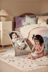 BABYBJORN - Bouncer Balance Soft Light grey frame, Mesh, Grey beige/White