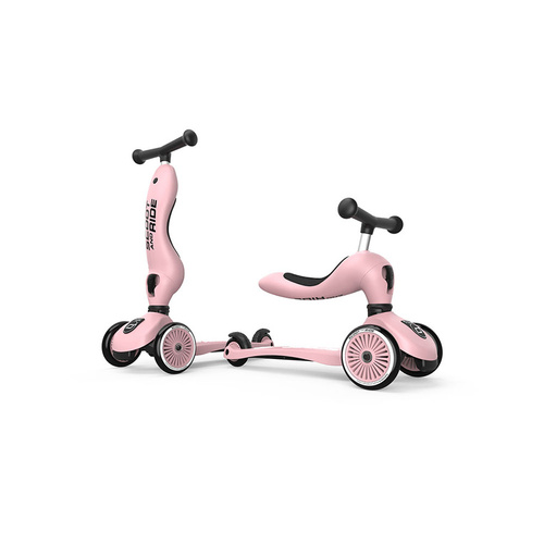 SCOOTANDRIDE - Highwaykick 2in1 Ride and scooter 1-5 years Rose