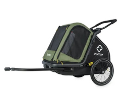 Bicycle trailer for a dog - Hamax Pluto M 35 kg - Green / Black
