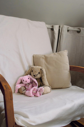 DOUDOU – plush rabbit Histoire d'Ours, 25 cm, pink