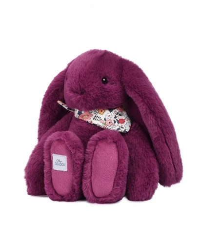 DOUDOU – Lapin Fleurette plush rabbit by Doudou et Compagnie, 25 cm, plum