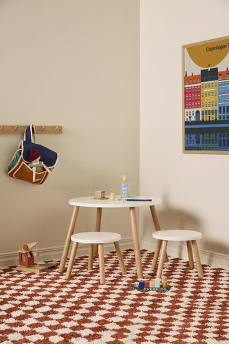 Kid's Concept - Stool and table set -  white