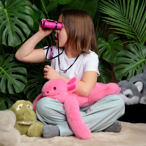 DOUDOU – Histoire d'Ours weighted plush axolotl, 50 cm, neon pink