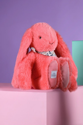 DOUDOU – Lapin Fleurette plush rabbit by Doudou et Compagnie, 35 cm, coral
