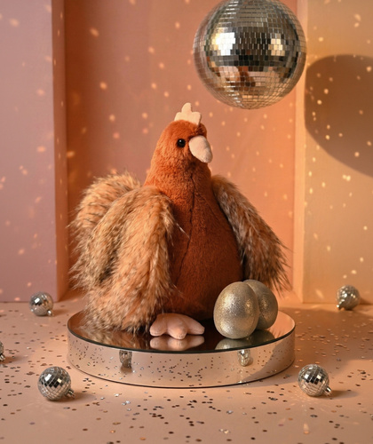 DOUDOU – Poulette plush chicken with golden eggs, Histoire d'Ours, 28 cm
