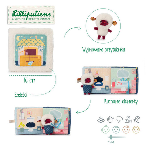 LILLIPUTIENS Activation book with a mini cuddly toy Goodnight Sheep Yvon 12 m+