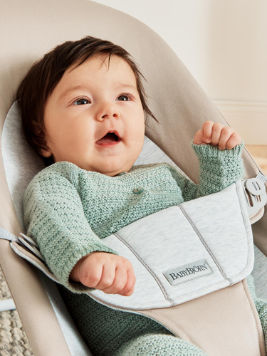 BABYBJÖRN - Bouncer Balance Soft Beige/Grey, Woven/Jersey