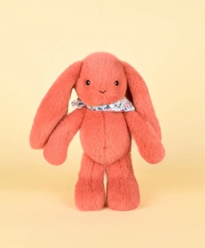 DOUDOU – Lapin Fleurette plush rabbit by Doudou et Compagnie, 25 cm, terracotta