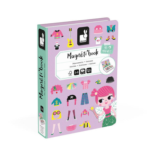 Janod - Magnetic puzzle. Costumes Girl Magnetibook collection 2018