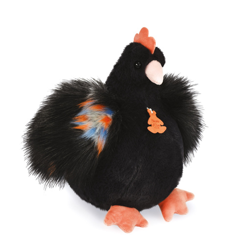 DOUDOU – Poulette plush chicken, Histoire d'Ours, 28 cm, black