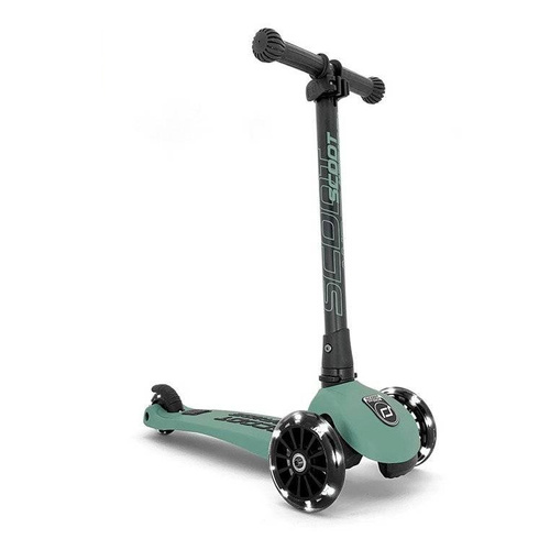 SCOOTANDRIDE - Highwaykick 3 LED - Folding scooter with light-up wheels 3+ Forest