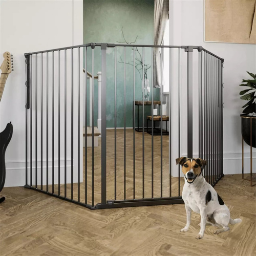 DogSpace - Rocky L Extra Tall Multi Expandable Pet Gate, Black (90-221cm)