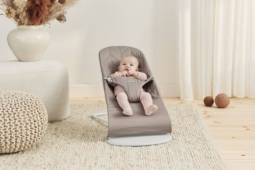 BABYBJORN - BLISS Woven bouncer, Petal Quilt, sand grey + Soft Friends toy