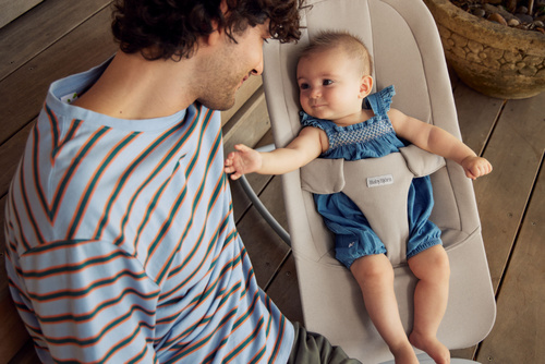 BABYBJÖRN - bouncer BEGIN WOVEN, Sand Grey