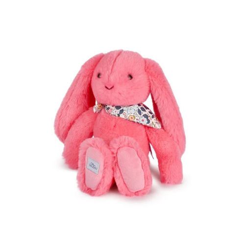 DOUDOU – Lapin Fleurette plush rabbit by Doudou et Compagnie, 25 cm, coral