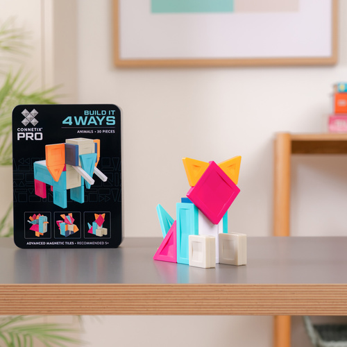 CONNETIX – Magnetic Tiles PRO Build It 4 Ways Animals Pack - 30 pieces