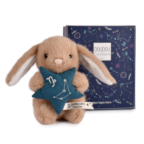 DOUDOU – DOUDOU ASTRO plush rabbit with zodiac sign, Doudou et Compagnie, 12 cm, Capricorn